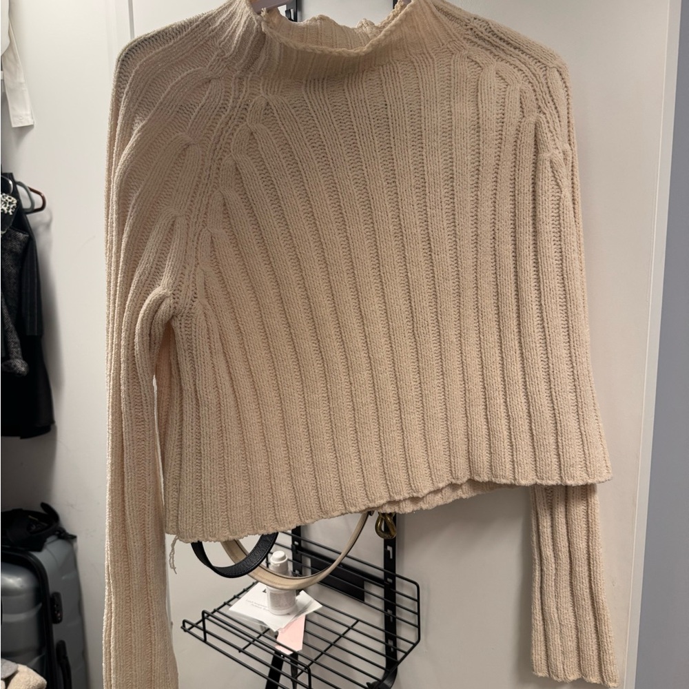 American Eagle Outfitters Cream Turtleneck Sweater
